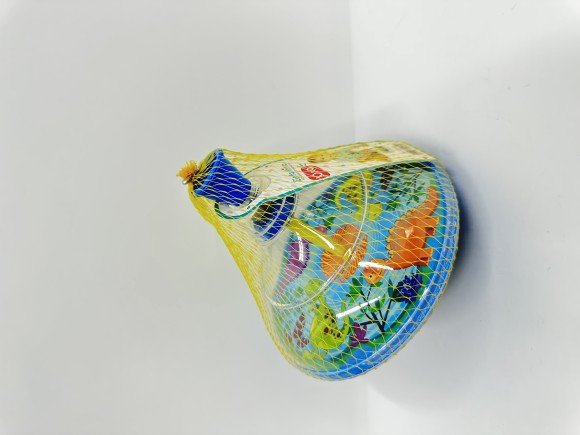 Юла прозрачная "Elefantino" Динозаврики", цвет: синий пластик, в сетке 14,5*15,5 см.